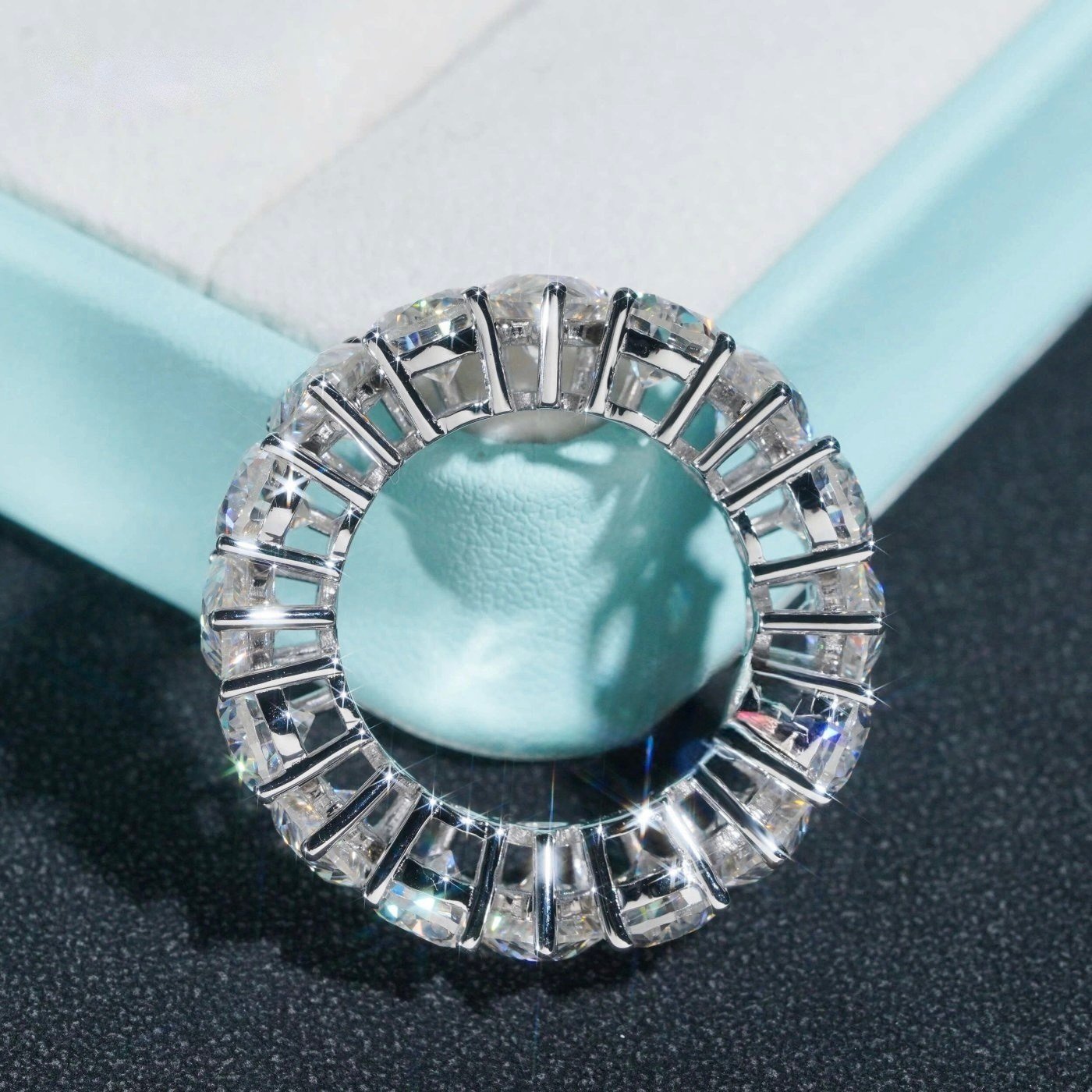 Pear Cut Eternity Band — Moissanite, 925 Silver