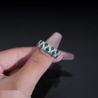 Vivid Green Eternity Band — Moissanite, 925 Silver