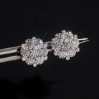 Flower Cluster Stud Earrings — Moissanite, 925 Silver