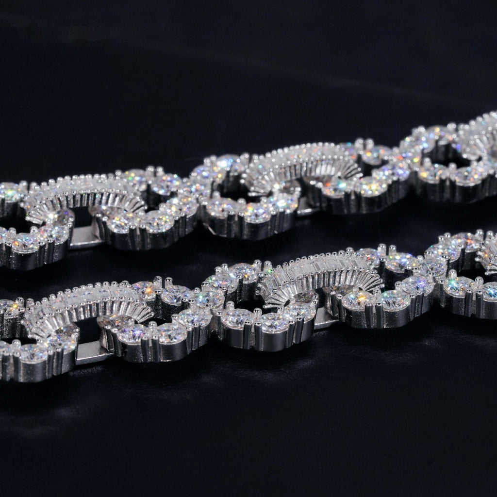 16mm Big Stone Cuban Chain — Moissanite, 925 Silver
