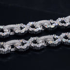 16mm Big Stone Cuban Chain — Moissanite, 925 Silver