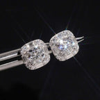 Cluster Baguette Stud Earrings — Moissanite, 925 Silver