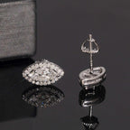 Marquise Stud Earrings — Moissanite, 925 Silver