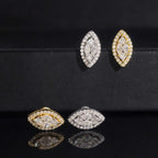 Marquise Stud Earrings — Moissanite, 925 Silver