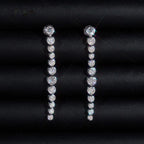 Bezel Drop Earrings — Moissanite, 925 Silver
