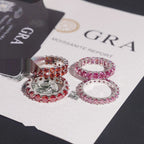 Garnet & Pink Color Eternity Band — Moissanite, 925 Silver