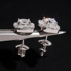 Cluster Baguette Stud Earrings — Moissanite, 925 Silver