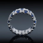 Vivid Blue Eternity Band — Moissanite, 925 Silver