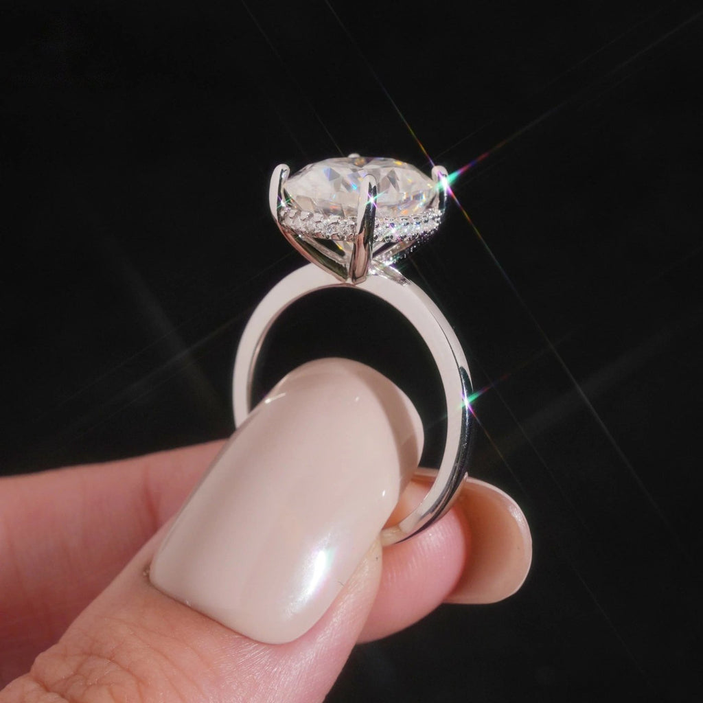 Oval Cut 10×12mm Engagement Ring — Moissanite, 925 Silver