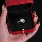 Round Brilliant 10mm Engagement Ring — Moissanite, 925 Silver