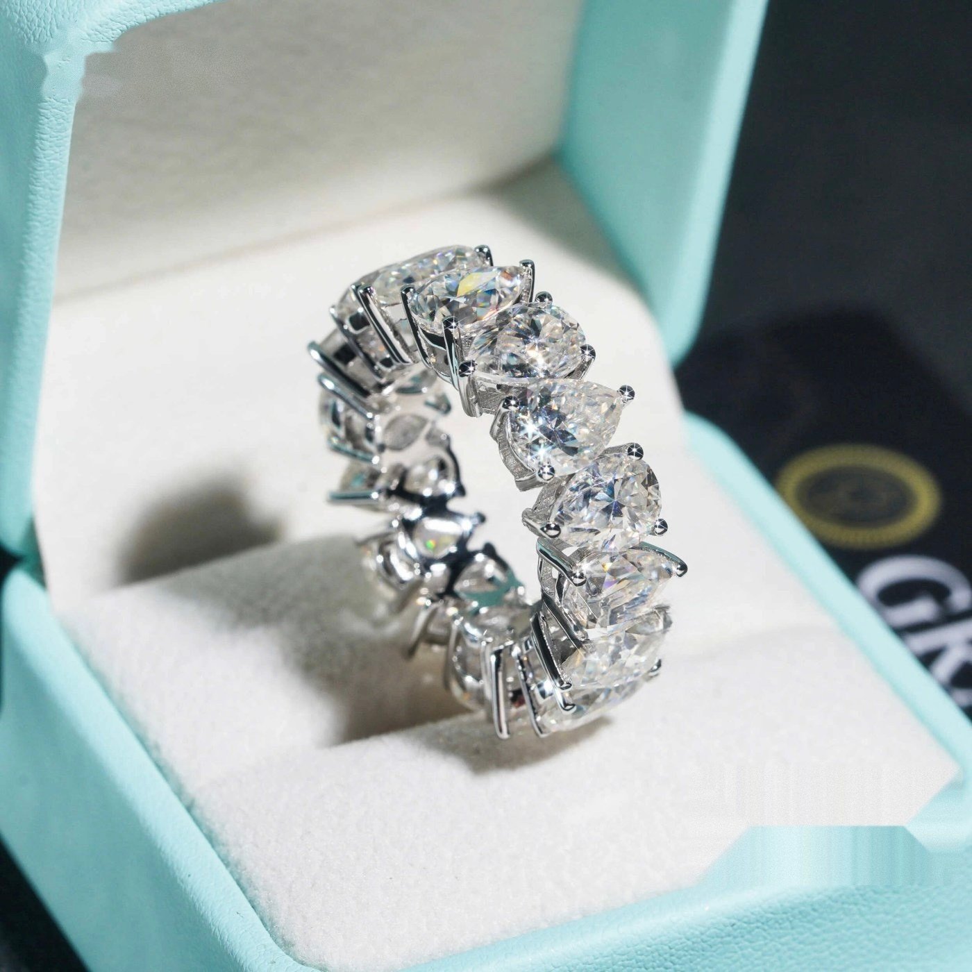 Pear Cut Eternity Band — Moissanite, 925 Silver