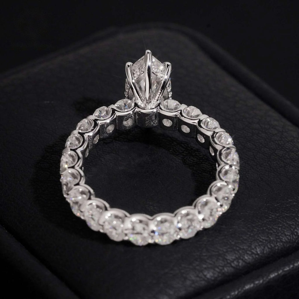 Marquise Solitaire Eternity Ring — Moissanite, 925 Silver