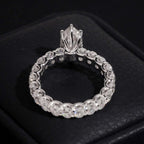 Marquise Solitaire Eternity Ring — Moissanite, 925 Silver