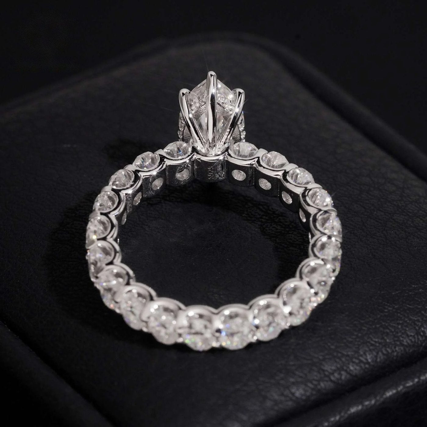 Marquise Solitaire Eternity Ring — Moissanite, 925 Silver