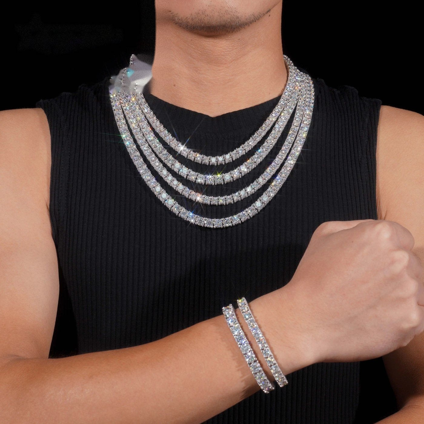 Classic Iced Tennis Chain — Moissanite, 925 Silver