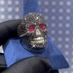 Iced Skull Ring — Moissanite, 925 Silver