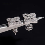 Clover Marquise Stud Earrings — Moissanite, 925 Silver