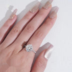 Trendy Round Eternity Ring — Moissanite, 925 Silver