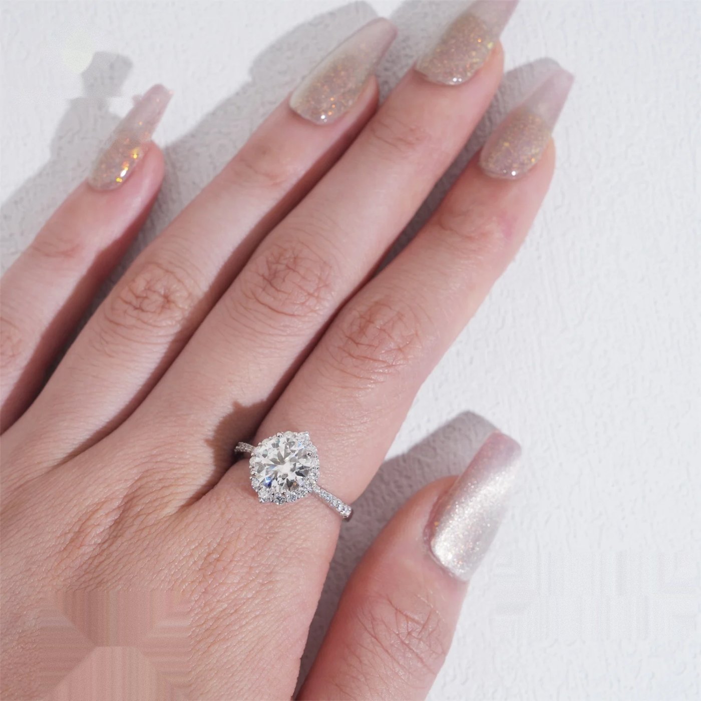 Trendy Round Eternity Ring — Moissanite, 925 Silver