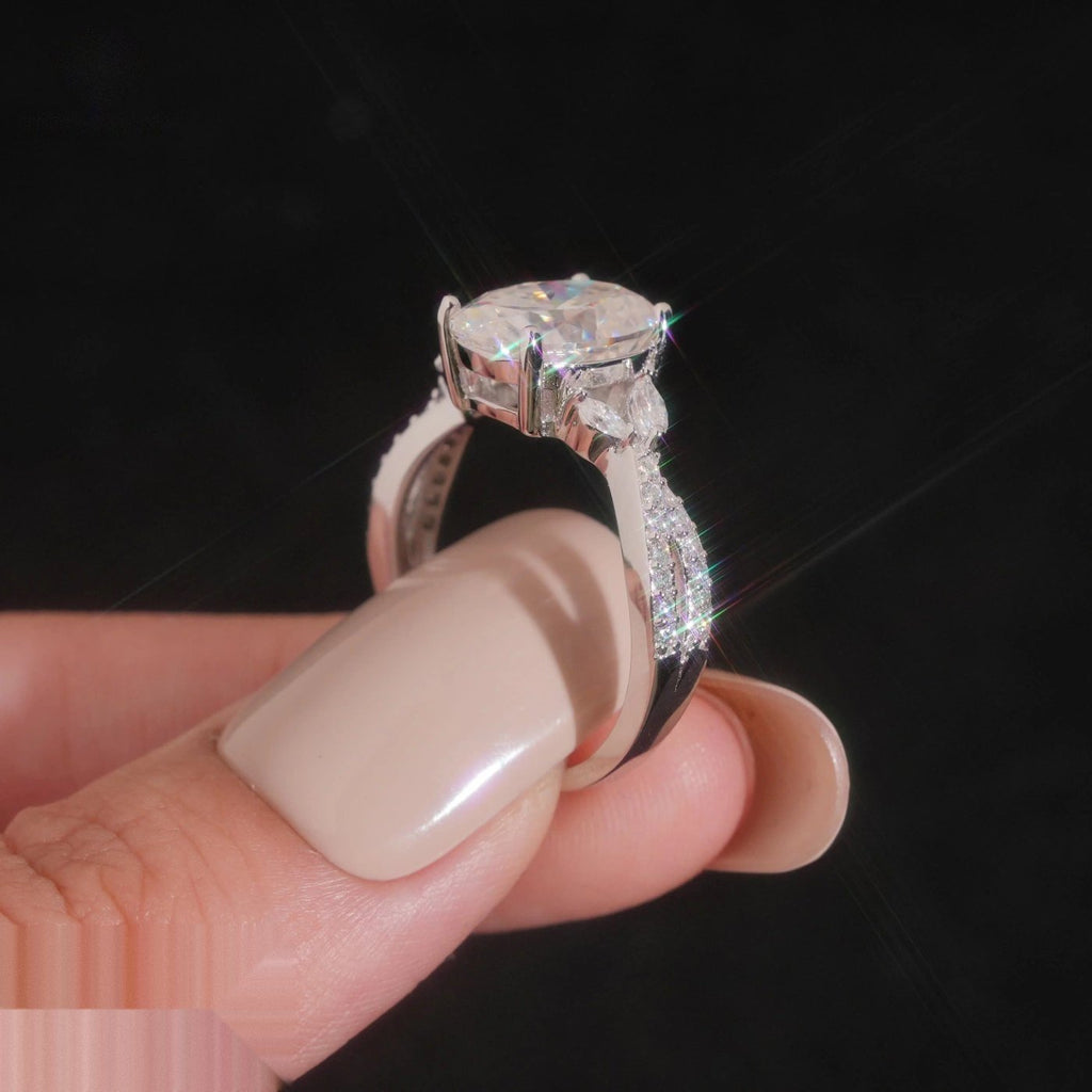 Oval Cut 8×11mm Engagement Ring — Moissanite, 925 Silver