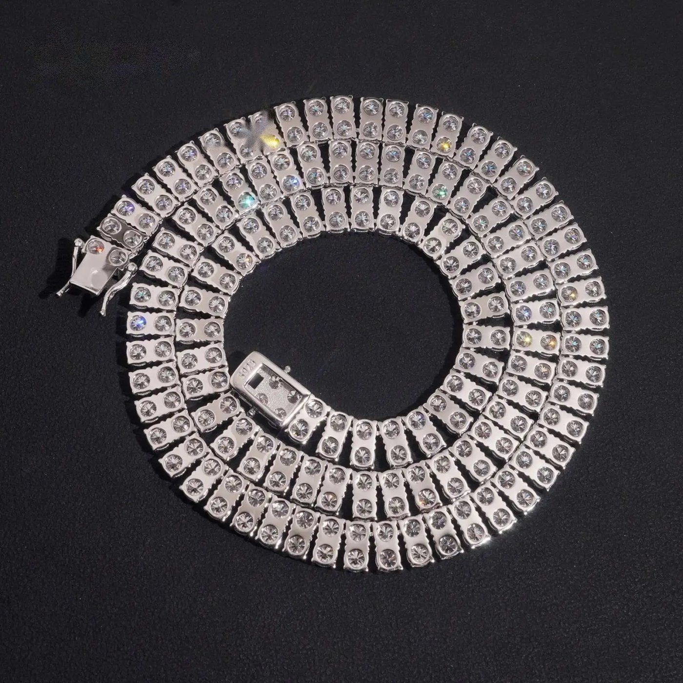 2-Row 4mm Tennis Necklace — Moissanite, 925 Silver