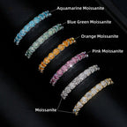 3mm Color Stone Eternity Band — Moissanite, 925 Silver