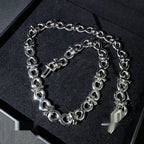 13mm Cross Infinity Charm Chain — Moissanite, 925 Silver