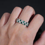 Vivid Green Eternity Band — Moissanite, 925 Silver