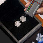 Screw-Back Flower Cluster Studs — Moissanite, 925 Silver
