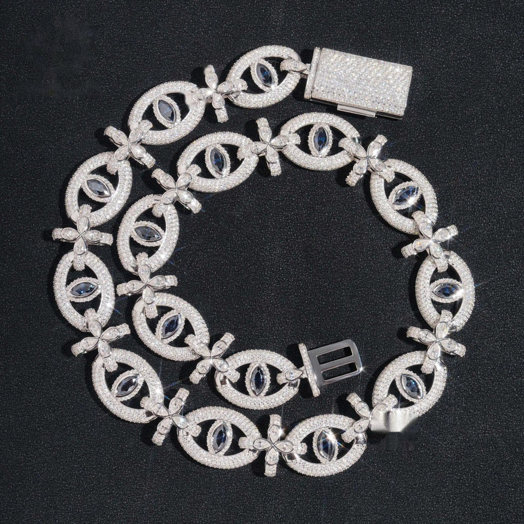 Devil's Eye Cuban Chain — Moissanite, 925 Silver