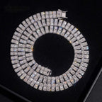 2-Row 4mm Tennis Necklace — Moissanite, 925 Silver