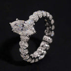 Marquise Solitaire Eternity Ring — Moissanite, 925 Silver