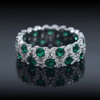 Vivid Green Eternity Band — Moissanite, 925 Silver