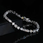 Mixed Shapes Tennis Bracelet — Moissanite, 925 Silver