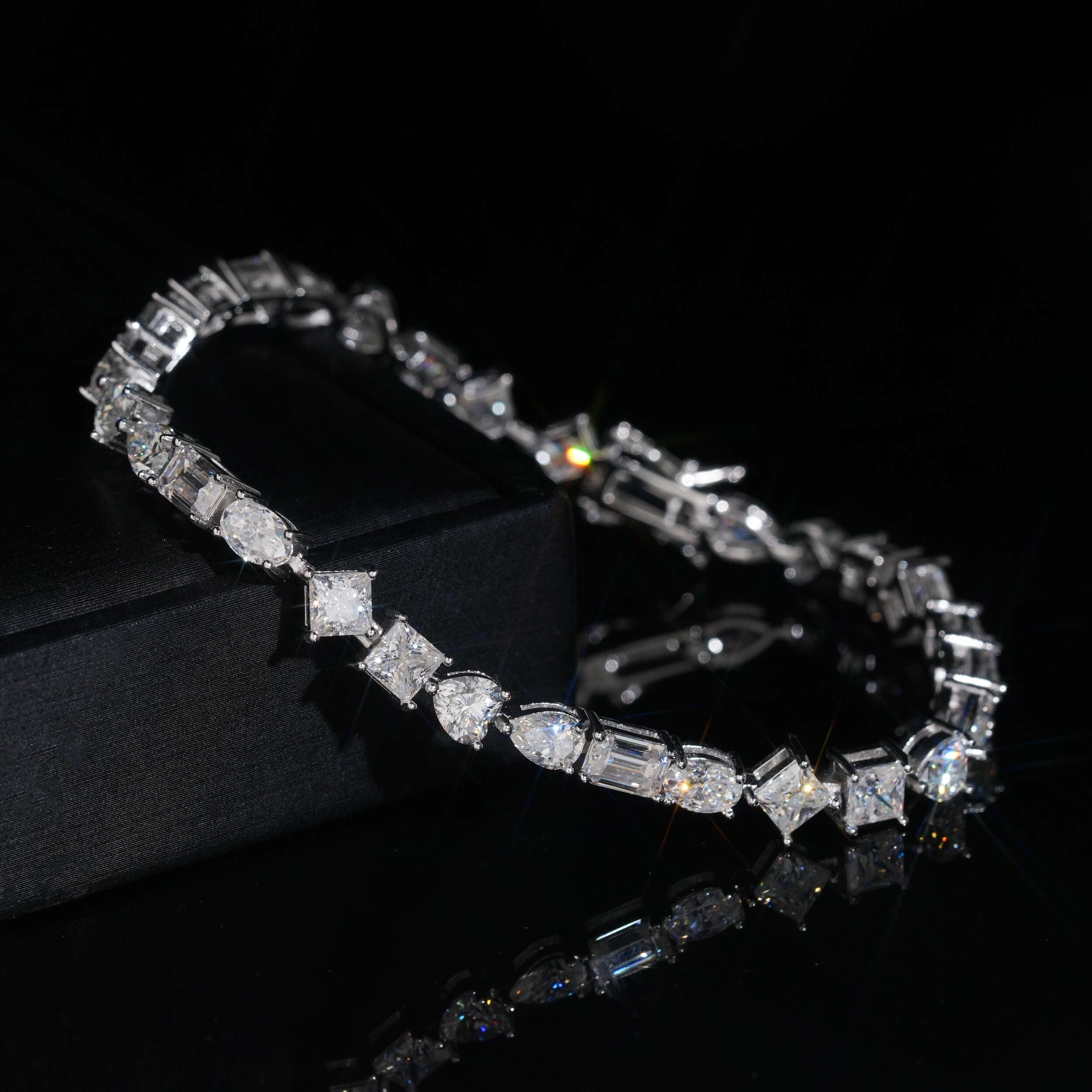 Mixed Shapes Tennis Bracelet — Moissanite, 925 Silver