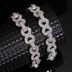 13mm Infinity Cuban Bracelet — Moissanite, 925 Silver