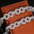 13mm Infinity Cuban Bracelet — Moissanite, 925 Silver