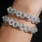 13mm Infinity Cuban Bracelet — Moissanite, 925 Silver