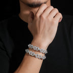 13mm Infinity Cuban Bracelet — Moissanite, 925 Silver