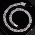 13mm Triple Row Cuban Chain — Moissanite, 925 Silver