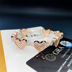 14mm Baguette Heart Cuban Bracelet — Moissanite, 925 Silver