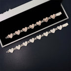 14mm Baguette Heart Cuban Bracelet — Moissanite, 925 Silver