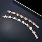 14mm Baguette Heart Cuban Bracelet — Moissanite, 925 Silver