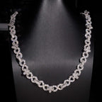 14mm Flower Infinity Chain — Moissanite, 925 Silver