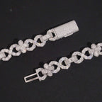 14mm Flower Infinity Chain — Moissanite, 925 Silver