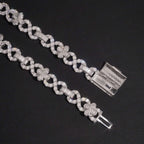 14mm Flower Infinity Chain — Moissanite, 925 Silver