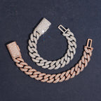14mm Full Iced Cuban Bracelet — Moissanite, 925 Silver