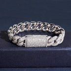 14mm Full Iced Cuban Bracelet — Moissanite, 925 Silver