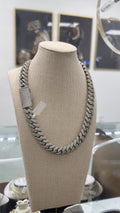 15mm Cuban Chain Pavé Setting — Cubic Zirconia, Zinc