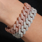 16mm Baguette Cuban Bracelet — Moissanite, 925 Silver
